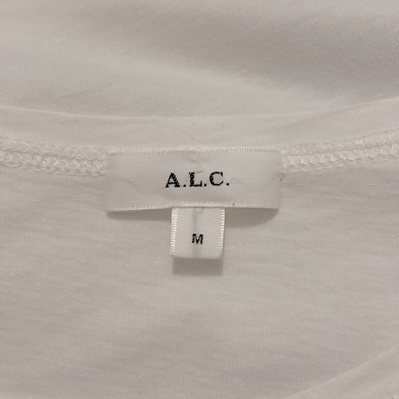 A.L.C. Monica Cropped Tie-Back Short Sleeve Cotton Tee New Size Medium - Picture 12 of 13